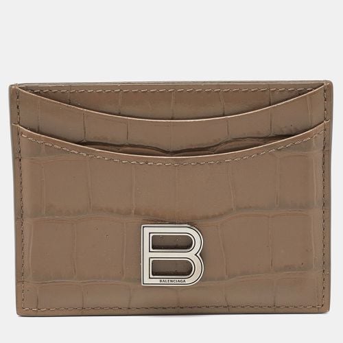 Balenciaga Beige Croc Embossed Leather Card Holder - Balenciaga - Modalova