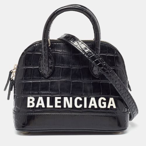 Balenciaga Black Croc Embossed Leather XXS Ville Satchel - Balenciaga - Modalova