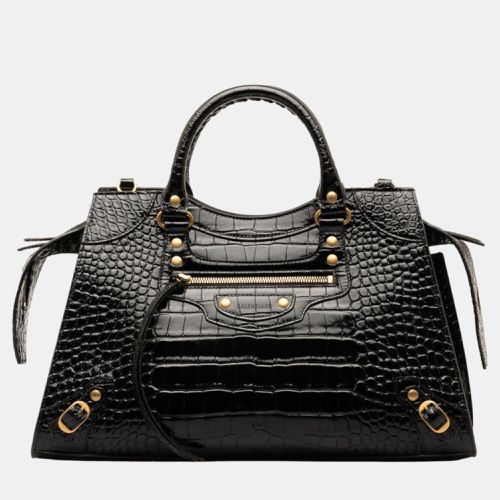 Balenciaga Black Embossed Leather Neo Classic Shoulder Bag - Balenciaga - Modalova