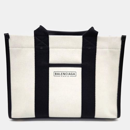 Balenciaga Black/Ivory Canvas and Leather Small Hardware Tote Bag - Balenciaga - Modalova