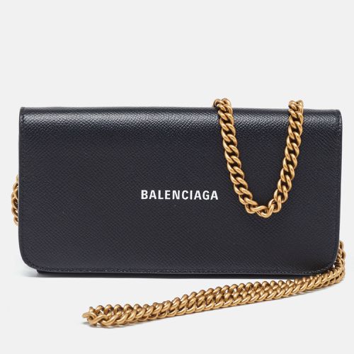 Balenciaga Black Leather Everyday Wallet on Chain - Balenciaga - Modalova