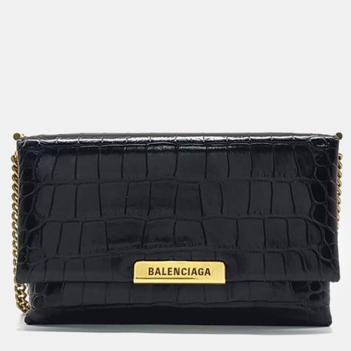 Balenciaga Black Leather Triplet Chain Shoulder Bag - Balenciaga - Modalova