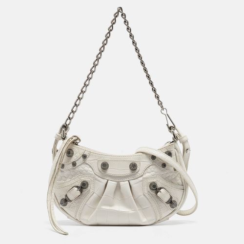 Croc Embossed Leather Mini Le Cagole Shoulder Bag - Balenciaga - Modalova