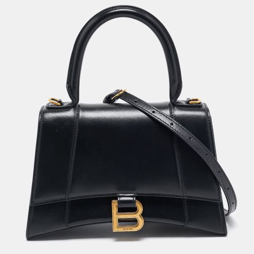 Balenciaga Black Leather Small Hourglass Top Handle Bag - Balenciaga - Modalova