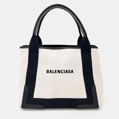 Balenciaga Cream Canvas Small Cabas Tote Bag - Balenciaga - Modalova