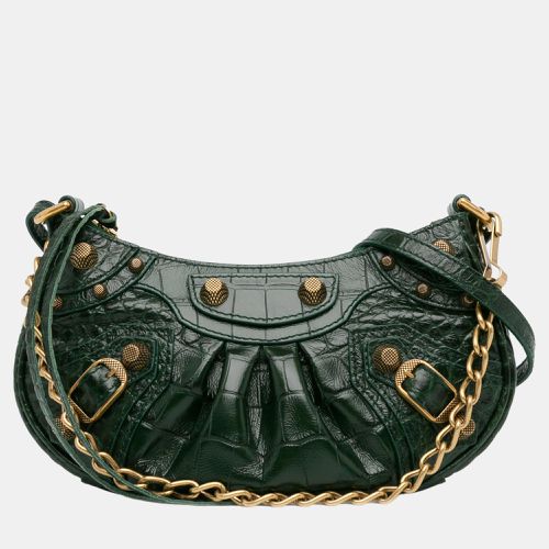 Balenciaga Green Crocodile Embossed Le Cagole Mini - Balenciaga - Modalova