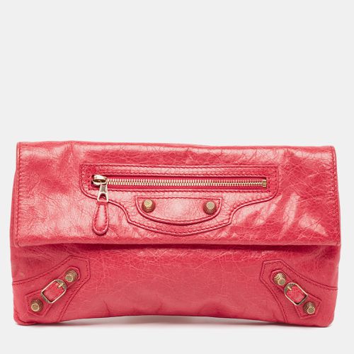 Balenciaga Dark Pink Leather RGH Envelope Clutch - Balenciaga - Modalova