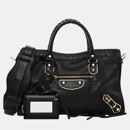 Balenciaga Black Leather Metallic Edge City Tote Bag - Balenciaga - Modalova