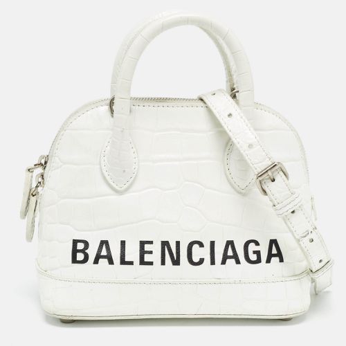 Balenciaga White Croc Embossed Leather XXS Ville Satchel - Balenciaga - Modalova