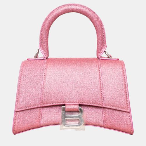 Balenciaga Pink Glitter Embellished Hourglass XS Bag - Balenciaga - Modalova