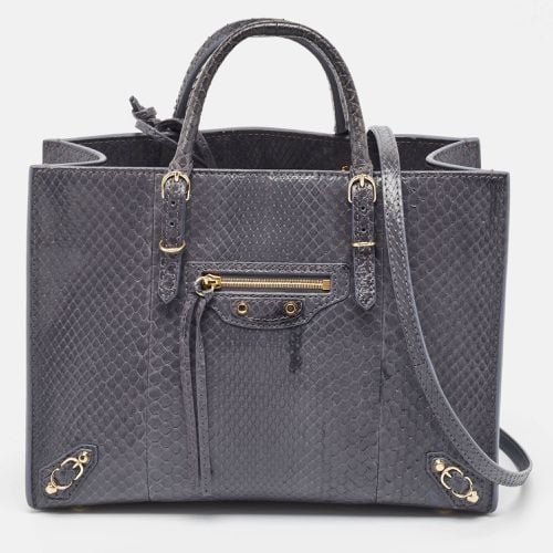 Balenciaga Blue Python Papier A6 Side Zip Tote - Balenciaga - Modalova