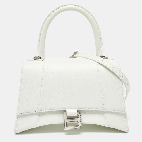 Balenciaga White Leather Small Hourglass Box Top Handle Bag - Balenciaga - Modalova