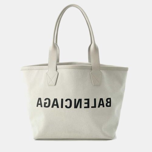 Balenciaga Off-White Canvas and Leather Jumbo Tote Bag - Balenciaga - Modalova