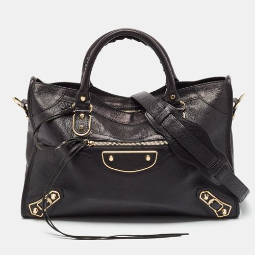 Balenciaga Black Leather Metallic Edge Classic City Bag - Balenciaga - Modalova