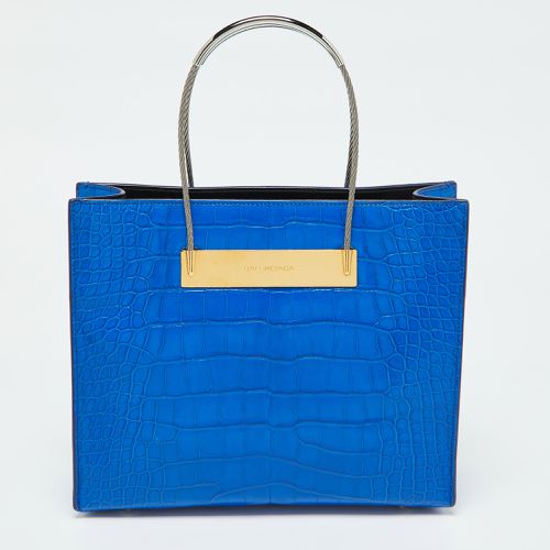 Balenciaga Blue Alligator Leather Cable Handle Tote - Balenciaga - Modalova