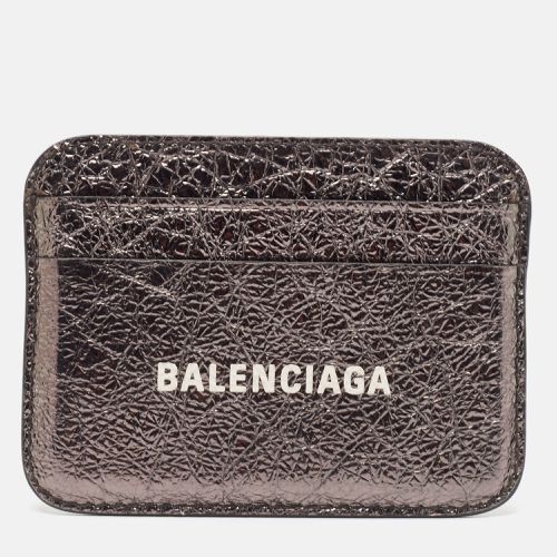 Balenciaga Metallic Leather Logo Card Holder - Balenciaga - Modalova