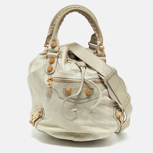 Balenciaga Light Grey Leather GGH Pompon Hobo - Balenciaga - Modalova