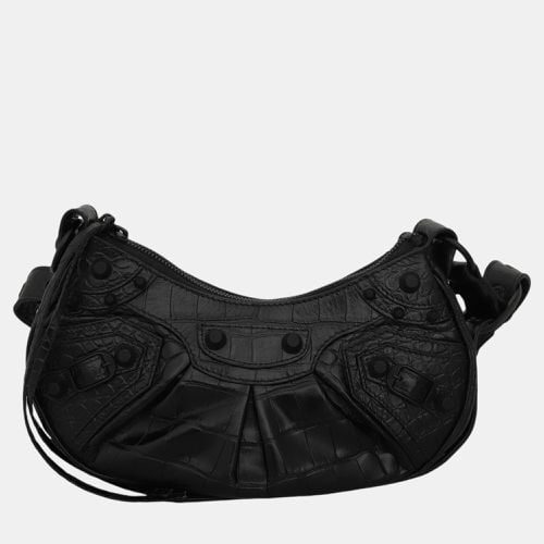 Balenciaga Black Crocodile Cmbossed Leather Le Cagole XS Shoulder Bag - Balenciaga - Modalova