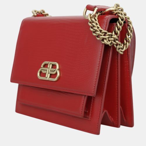 Sharp Small Lizard Embossed Leather Shoulder Bag - Balenciaga - Modalova