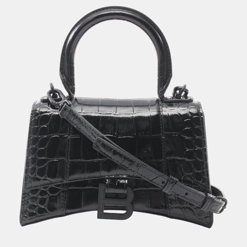 Balenciaga Hourglass Xs Leather Black Handbag - Balenciaga - Modalova