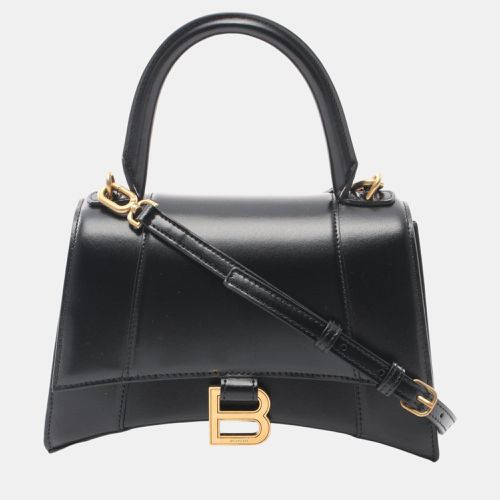 Balenciaga Hourglass Small Leather Black Handbag - Balenciaga - Modalova