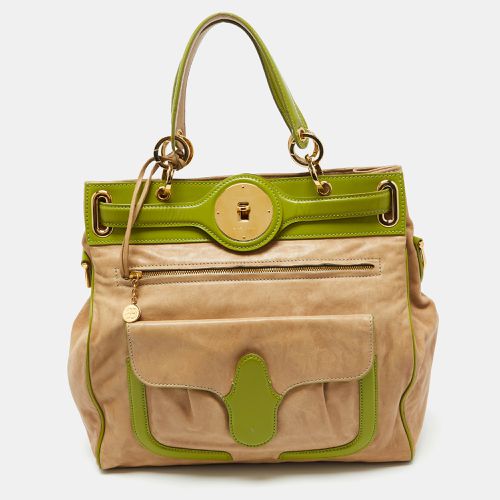 Balenciaga Beige/Green Leather Lune Tote - Balenciaga - Modalova