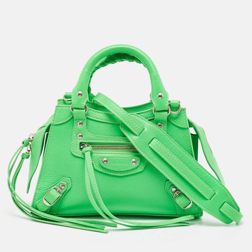 Balenciaga Neon Green Leather Mini Neo Classic Bag - Balenciaga - Modalova