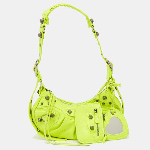 Balenciaga Neon Green Leather XS Le Cagole Shoulder Bag - Balenciaga - Modalova