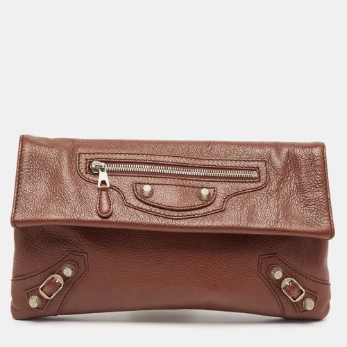 Balenciaga Brown Leather RH Classic Envelope Clutch - Balenciaga - Modalova