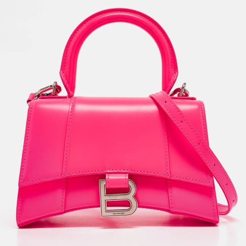 Balenciaga Neon Pink Leather XS Hourglass Top Handle Bag - Balenciaga - Modalova