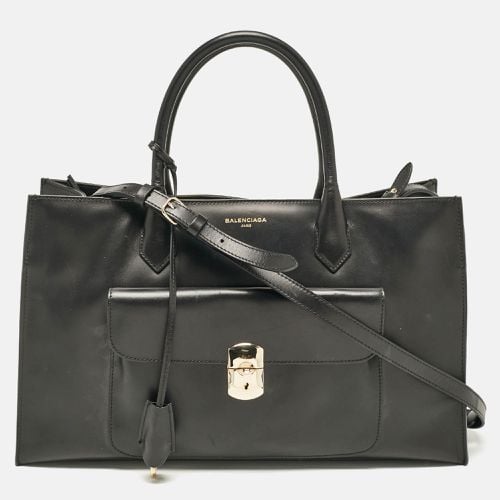 Balenciaga Black Leather Padlock Work S Bag - Balenciaga - Modalova