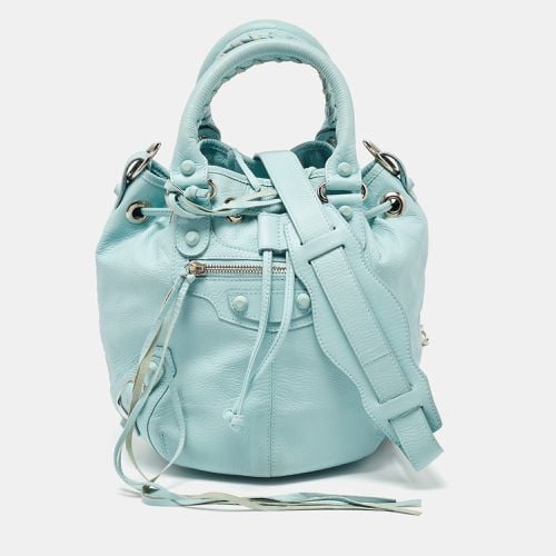 Balenciaga Light Blue Leather Pompon GSH Hobo - Balenciaga - Modalova