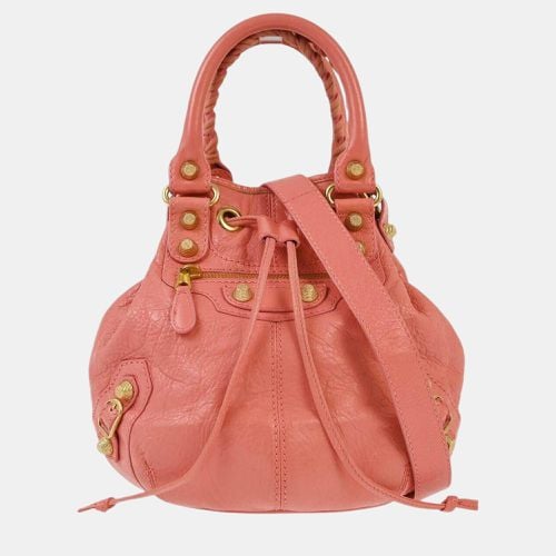 Balenciaga Pink Goatskin Giant Mini Pompon Handbag - Balenciaga - Modalova