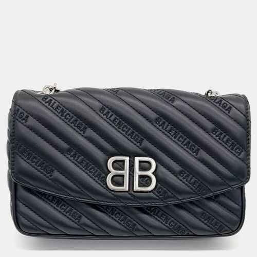 Balenciaga Black Leather chain BB round shoulder bag - Balenciaga - Modalova