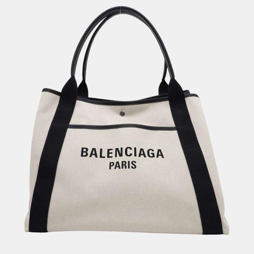 Balenciaga Natural/Black Canvas Leather Biarritz Large Tote bag Size L - Balenciaga - Modalova