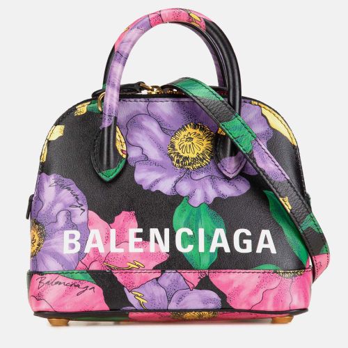 Balenciaga Black Leather Smooth Calfskin Lush Floral Print XXS Ville Top Handle Bag - Balenciaga - Modalova