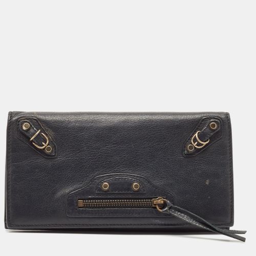 Balenciaga Dark Blue Leather Classic Continental Wallet - Balenciaga - Modalova