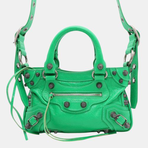 Balenciaga Green Arena Lambskin Small Neo Cagoul Tote Bag - Balenciaga - Modalova