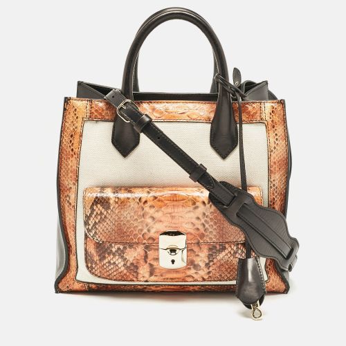 Balenciaga Tricolor Canvas and Python Padlock All Afternoon Tote - Balenciaga - Modalova
