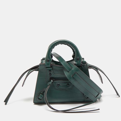 Balenciaga Green Croc Embossed Leather Micro Neo Classic City Tote - Balenciaga - Modalova