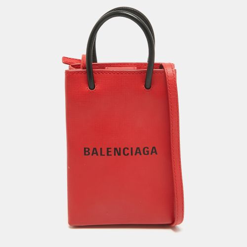 Balenciaga Red/Black Logo Shopping Phone Holder Crossbody Bag - Balenciaga - Modalova