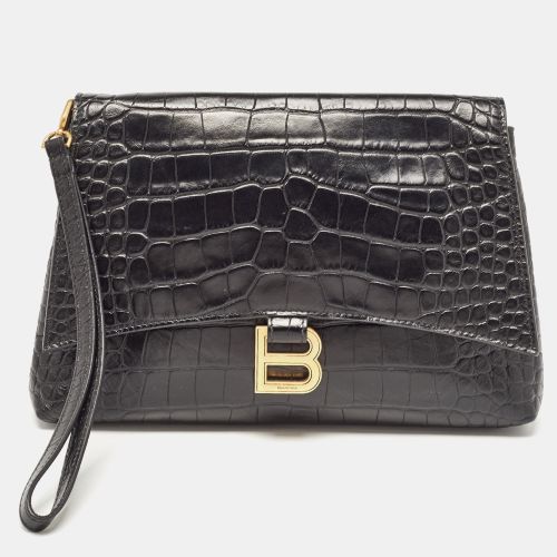 Croc Embossed Leather Crush Pochette - Balenciaga - Modalova