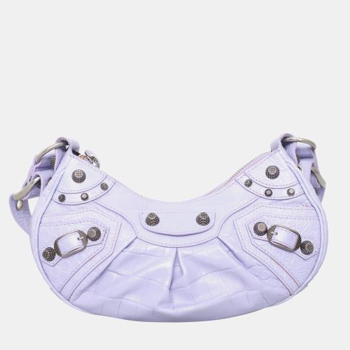 Balenciaga Le Cagole XS Croco Embossed Shoulder Bag - Balenciaga - Modalova