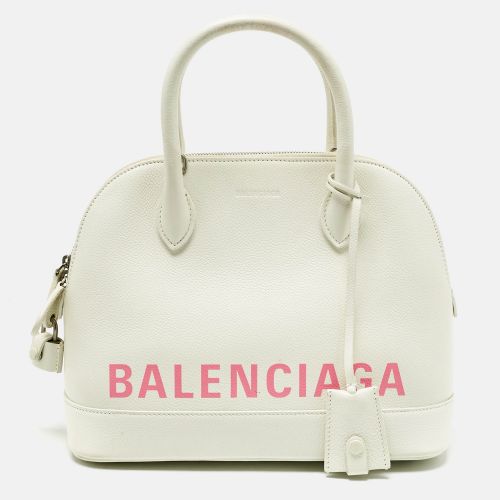 Balenciaga White/Pink Leather Small Ville Satchel - Balenciaga - Modalova