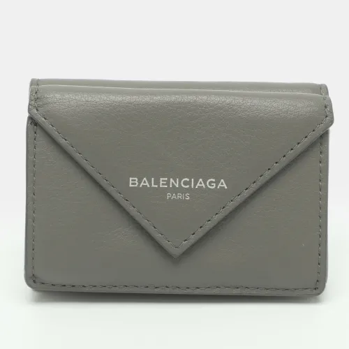 Papier Leather Compact Wallet - Balenciaga - Modalova
