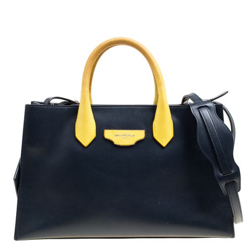 Balenciaga Blue/Yellow Leather Work S Top Handle Bag - Balenciaga - Modalova