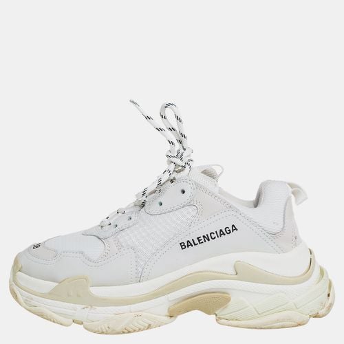 Balenciaga Grey Mesh And Leather Triple S Sneakers Size 38 - Balenciaga - Modalova