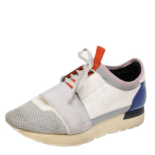 Balenciaga Multicolor Leather And Mesh Race Runner Low Top Sneakers Size 37 - Balenciaga - Modalova