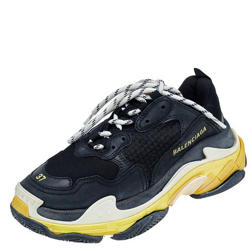 Balenciaga Black /Yellow Leather And Mesh Triple S Clear Sneakers Size 37 - Balenciaga - Modalova