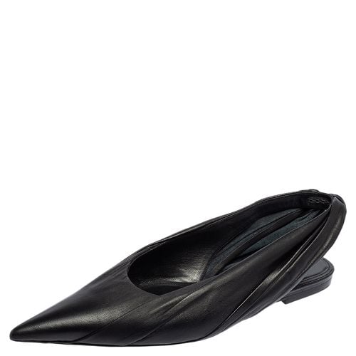 Balenciaga Black Leather Knife Pointed Toe Slingback Flats Size 37 - Balenciaga - Modalova